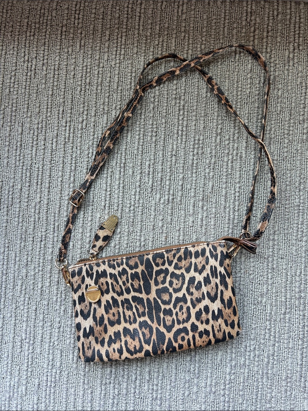 Leopard Print Crossbody/Shoulder Bag - Brown/Black